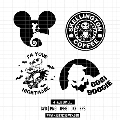COD1813 - Jack Skellington, Nightmare Before Christmas bundle, Disney clipart Svg, Png, Eps, Dxf, Jpeg, vector.