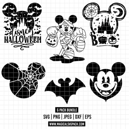 COD1817 - Mickey Happy Halloween bundle, Disney Halloween clipart Svg, Png, Eps, Dxf, Jpeg, vector.
