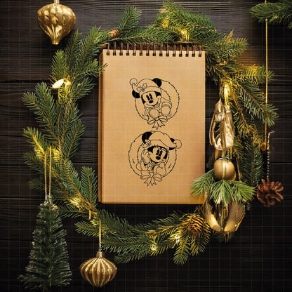 COD1818 - Christmas Mickey & Minnie bundle, Disney Christmas clipart Svg, Png, Eps, Dxf, Jpeg, vector.