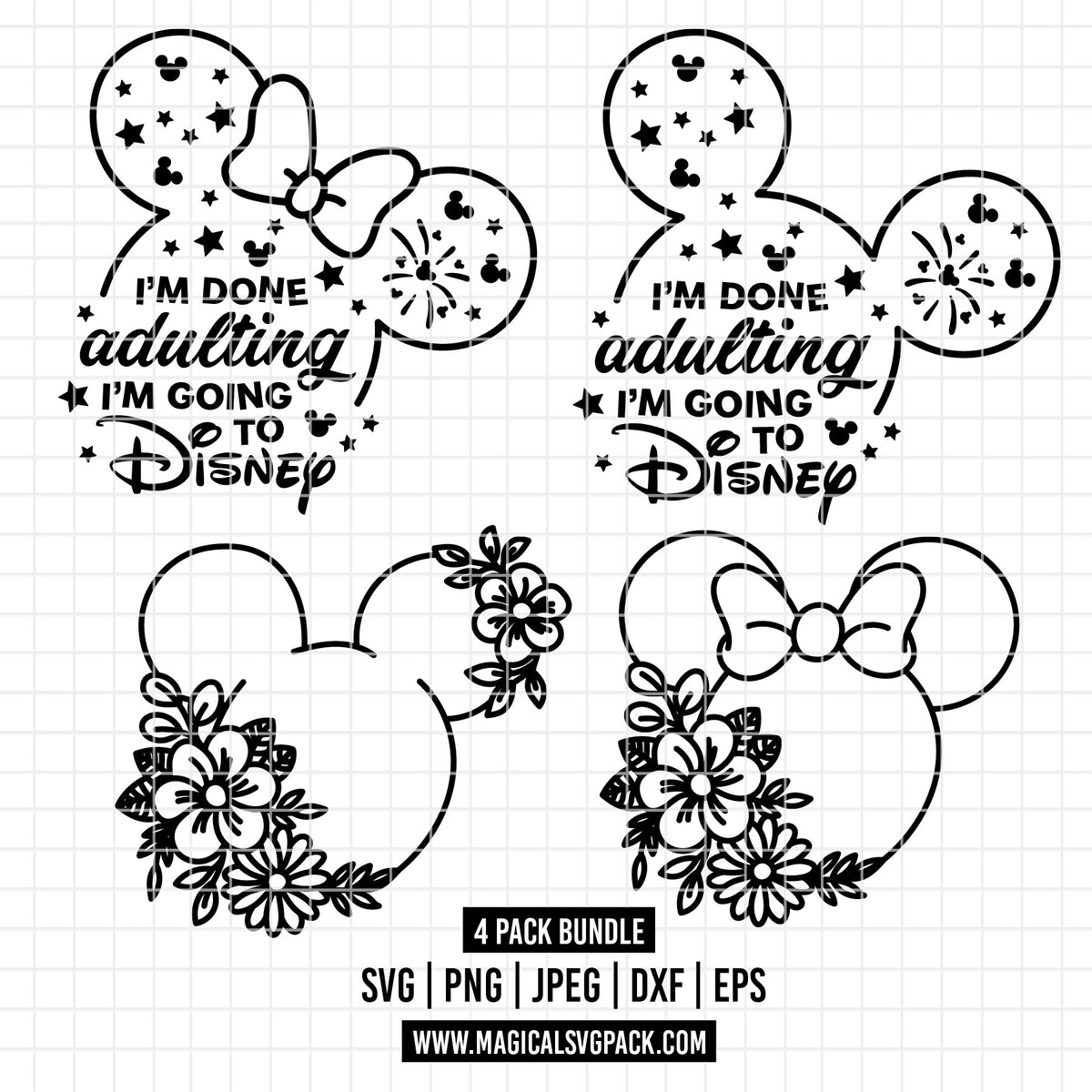 COD1828 - Disney trips bundle, Disneyland clipart Svg, Png, Eps, Dxf, Jpeg, vector.