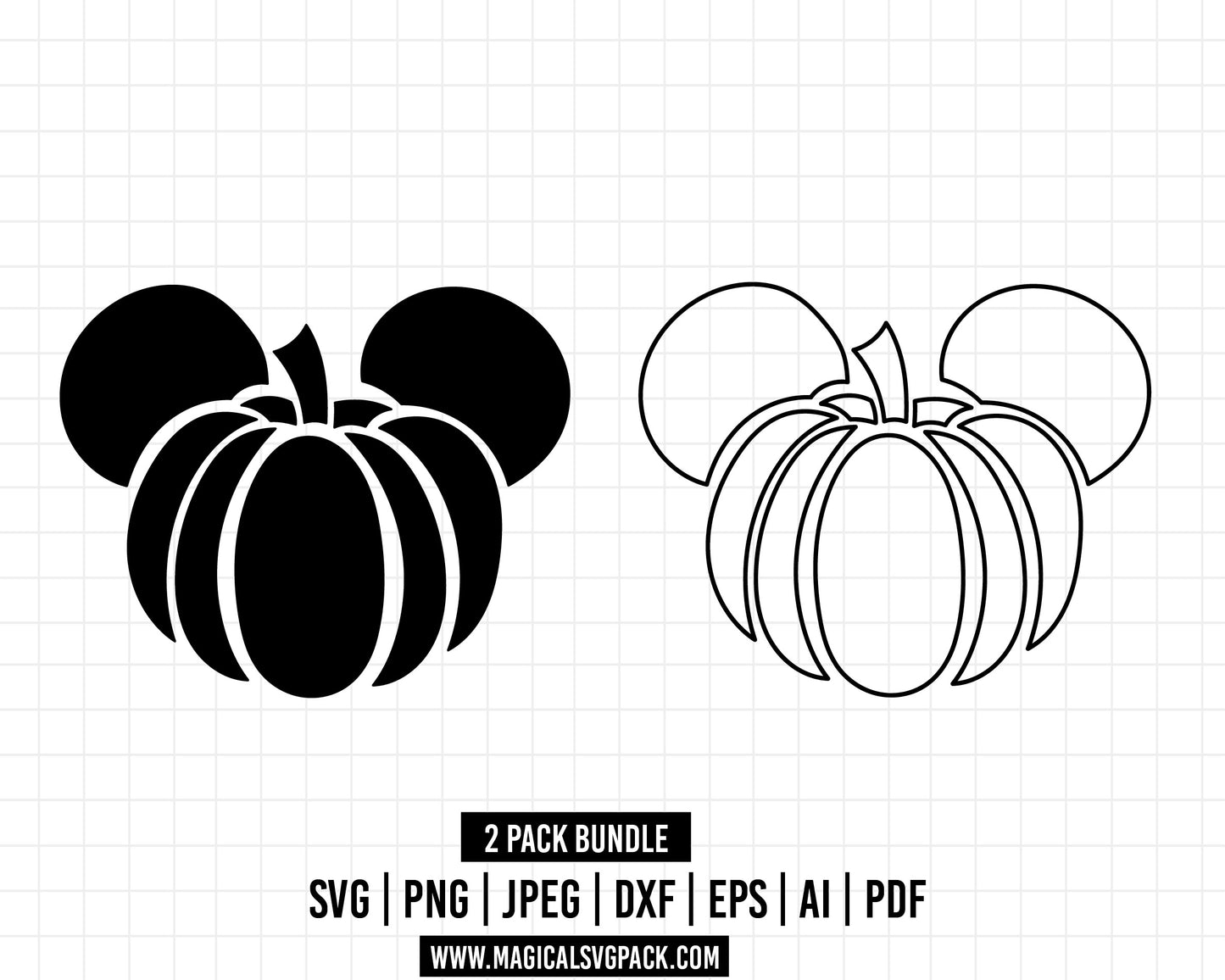 COD188 - Minnie's pumpkins Happy Halloween bundle, Disney Halloween clipart Svg, Png, Eps, Dxf, Jpeg, vector.