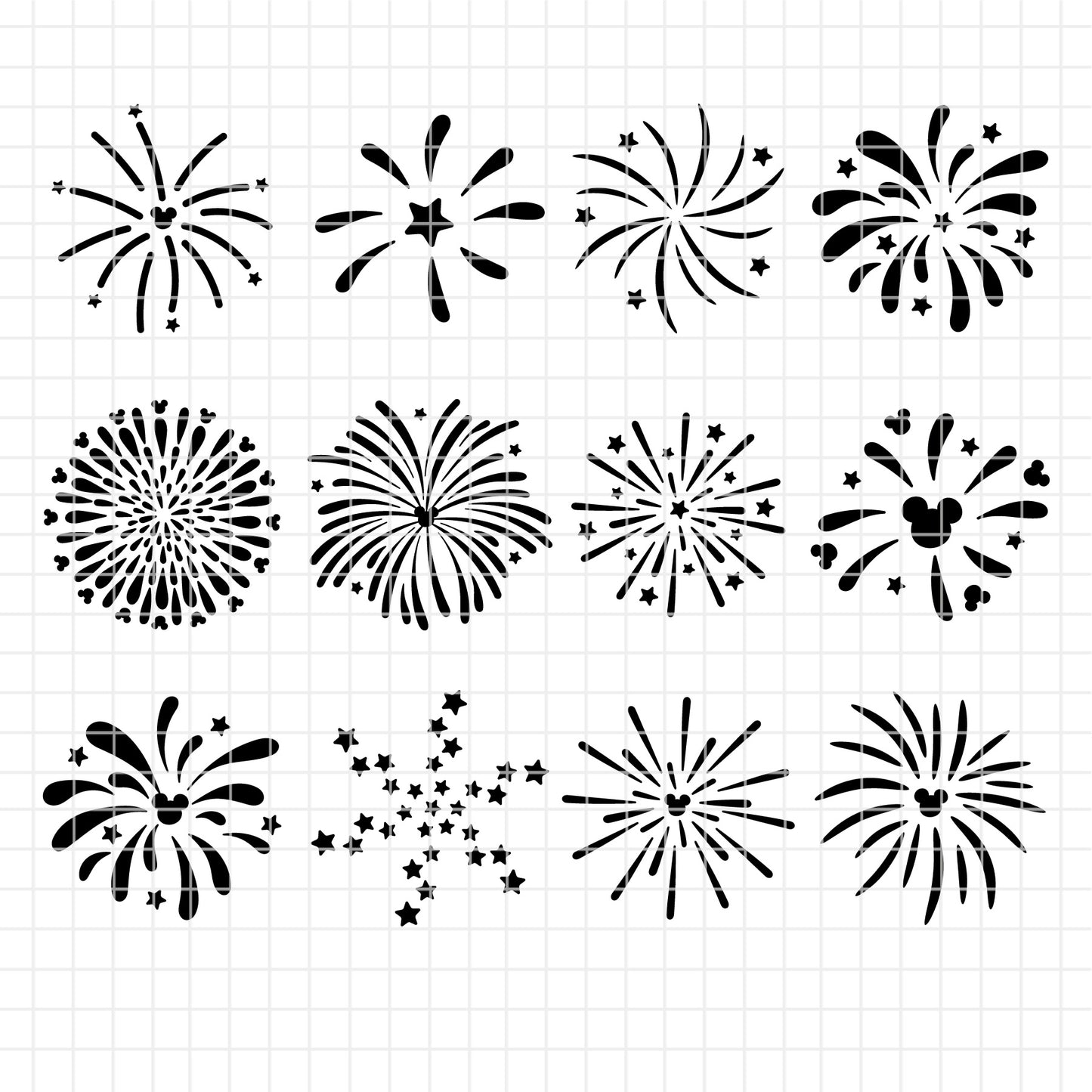 COD1955 - Fireworks mega bundle, Disney clipart Svg, Png, Eps, Dxf, Jpeg, vector.