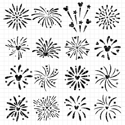 COD1955 - Fireworks mega bundle, Disney clipart Svg, Png, Eps, Dxf, Jpeg, vector.