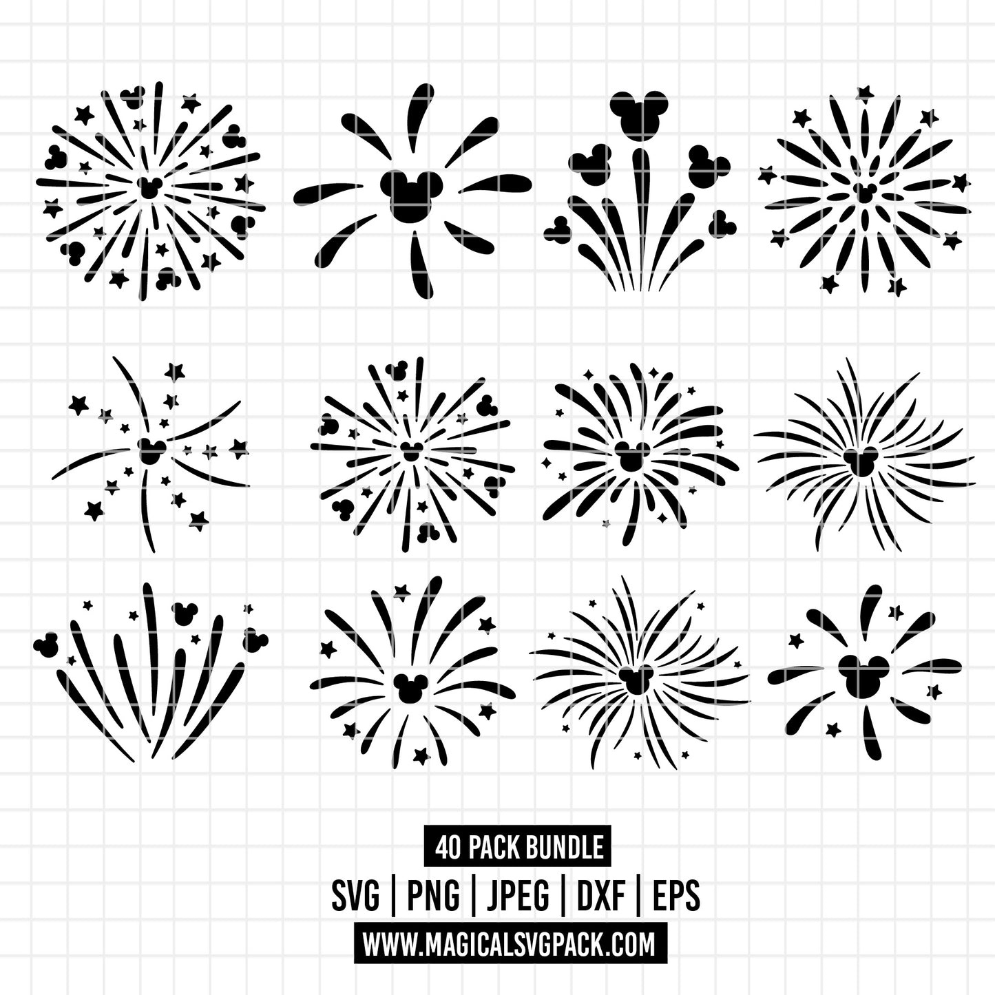 COD1955 - Fireworks mega bundle, Disney clipart Svg, Png, Eps, Dxf, Jpeg, vector.