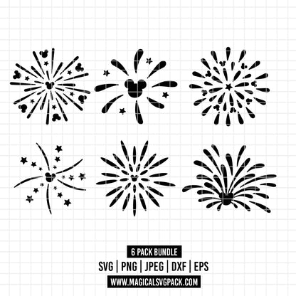 COD1957 - Fireworks bundle, Disney clipart Svg, Png, Eps, Dxf, Jpeg, vector.