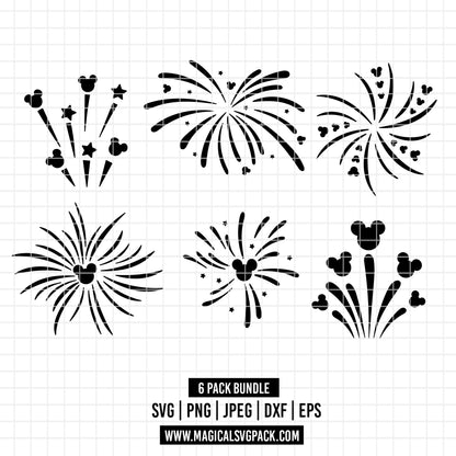 COD1960 - Fireworks bundle, Disney clipart Svg, Png, Eps, Dxf, Jpeg, vector.