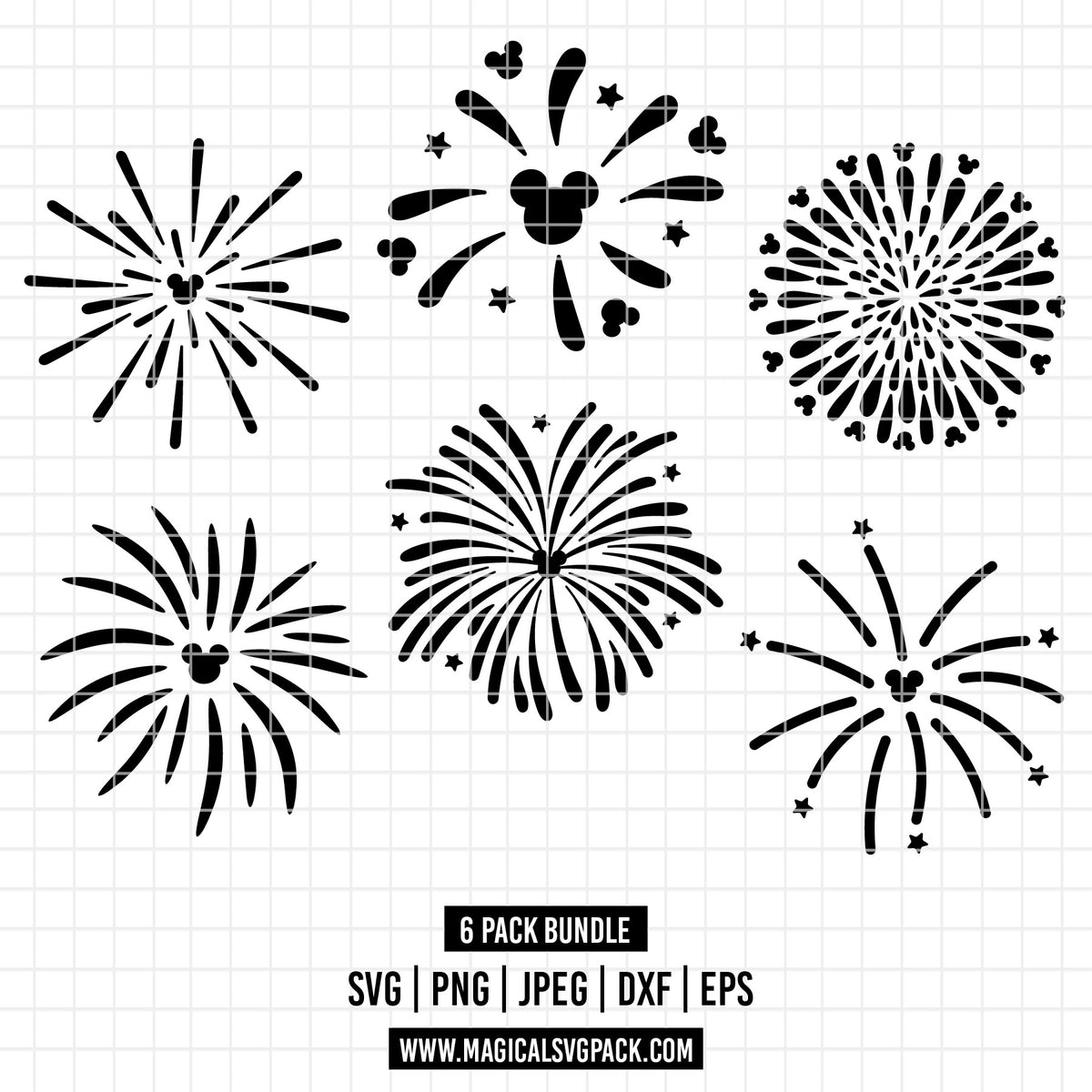 COD1969 - Fireworks bundle, Disney clipart Svg, Png, Eps, Dxf, Jpeg, vector.
