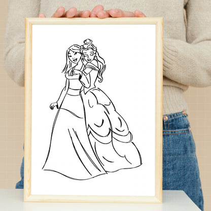 COD2126 - Disney princess pack bundle, Disney princess clipart Svg, Png, Eps, Dxf, Jpeg, vector.