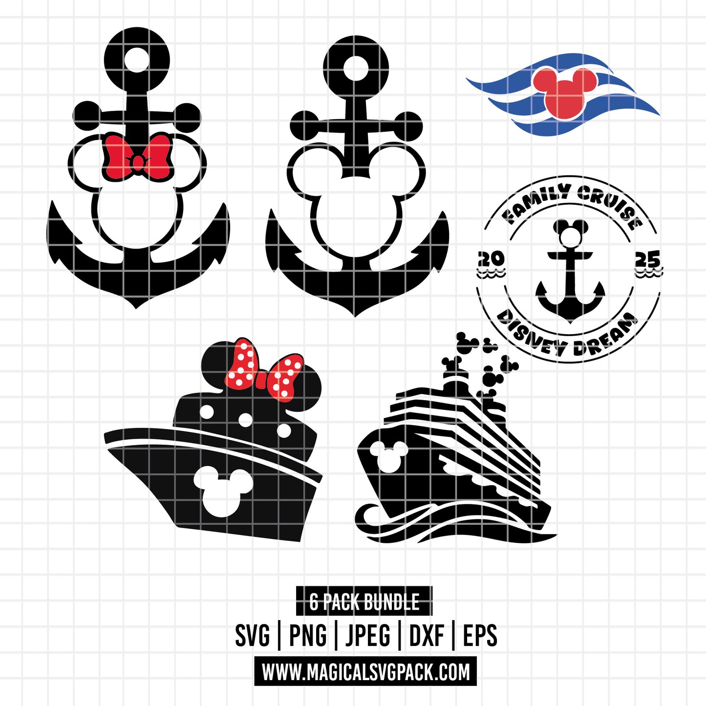 COD2170 - Disney Cruise pack bundle, Disney trips clipart Svg, Png, Eps, Dxf, Jpeg, vector.