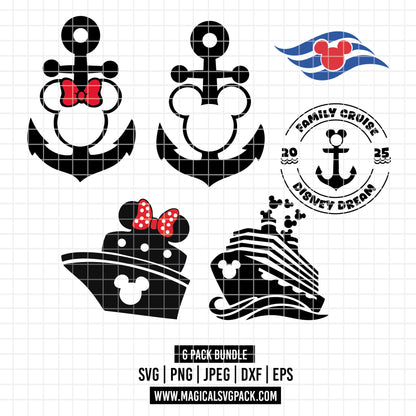 COD2170 - Disney Cruise pack bundle, Disney trips clipart Svg, Png, Eps, Dxf, Jpeg, vector.