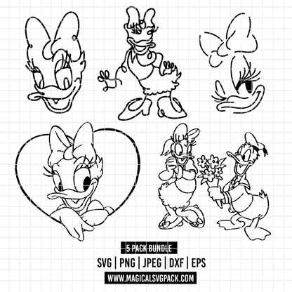 COD2171 - Daisy bundle, Disney clipart Svg, Png, Eps, Dxf, Jpeg, vector.