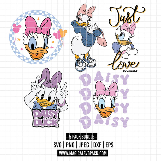 COD2172 - Daisy dtf full color pack bundle, Disney Classics clipart Svg, Png, Eps, Dxf, Jpeg, vector.