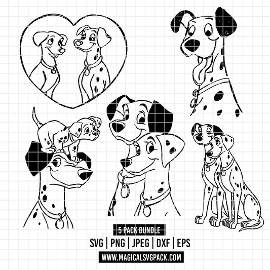 COD2173 - 101 Dalmatians pack bundle, Disney clipart Svg, Png, Eps, Dxf, Jpeg, vector.