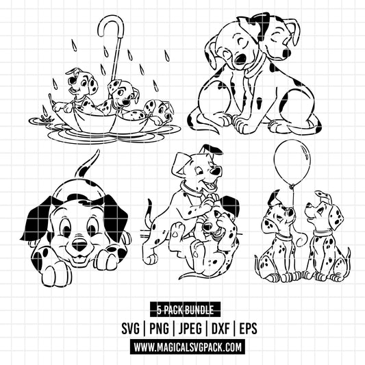 COD2175 - 101 Dalmatians pack bundle, Disney clipart Svg, Png, Eps, Dxf, Jpeg, vector.