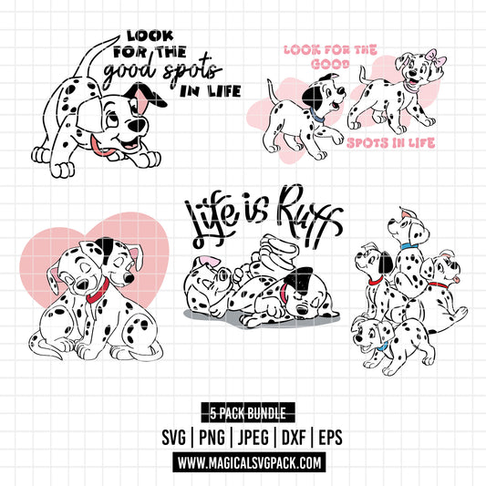 COD2177 - 101 Dalmatians quotes pack bundle, Disney clipart Svg, Png, Eps, Dxf, Jpeg, vector.