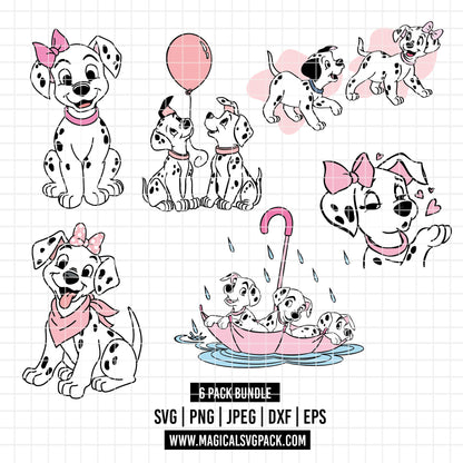 COD2178 - 101 Dalmatians bundle, Disney clipart Svg, Png, Eps, Dxf, Jpeg, vector.