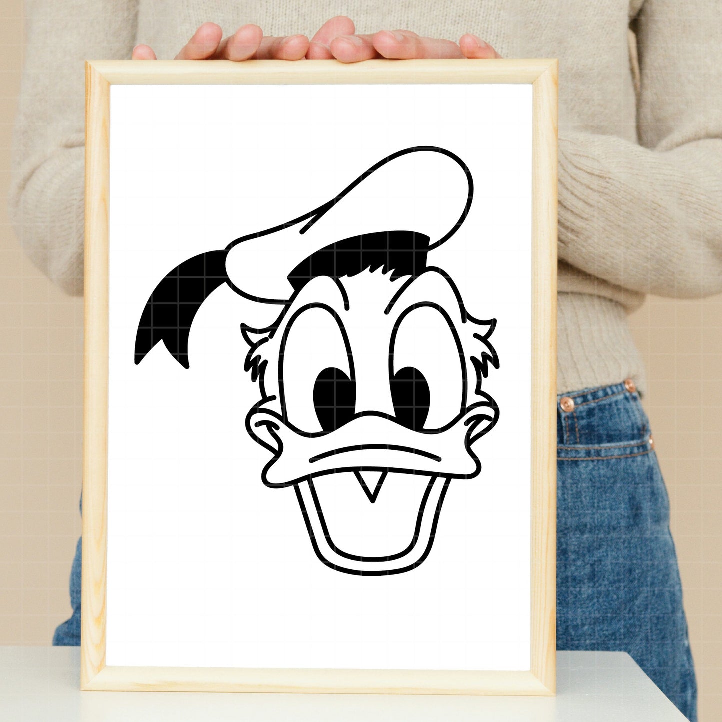 COD2181 - Donald line art pack bundle, Disney Classics clipart Svg, Png, Eps, Dxf, Jpeg, vector.