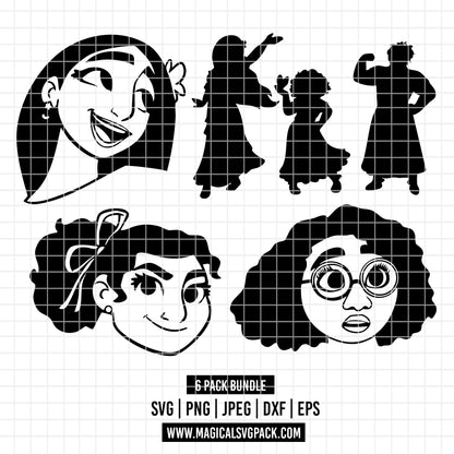 COD2186 - Encanto line art pack bundle, Disney clipart Svg, Png, Eps, Dxf, Jpeg, vector.