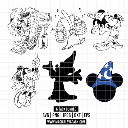 COD2190 - Mickey fantasy pack bundle, Disney clipart Svg, Png, Eps, Dxf, Jpeg, vector.