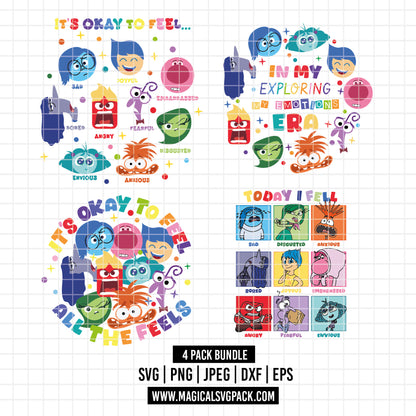 COD2200 - Inside Out pack bundle, Disney clipart Svg, Png, Eps, Dxf, Jpeg, vector.