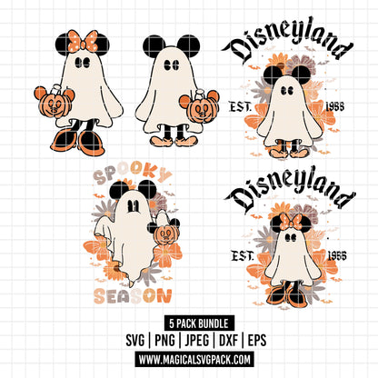COD2205 - Mickey & Minnie Happy Halloween pack bundle, Disney Halloween clipart Svg, Png, Eps, Dxf, Jpeg, vector.