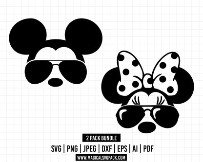 COD226 - Mickey & Minnie cool bundle, Disney clipart Svg, Png, Eps, Dxf, Jpeg, vector.