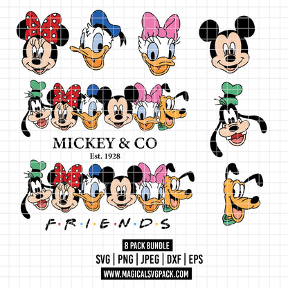 COD2327 - Disney Classics characters pack bundle, Disney Classics clipart Svg, Png, Eps, Dxf, Jpeg, vector.