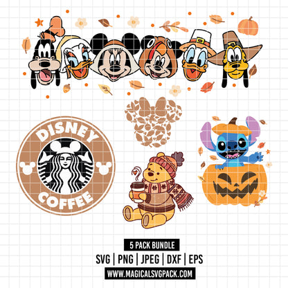 COD2330 - Disney Classics in autumn pack bundle, Disney Classics clipart Svg, Png, Eps, Dxf, Jpeg, vector.