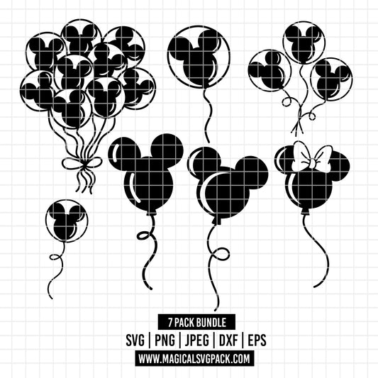 COD2331 - Disney Ballons bundle, Disney clipart Svg, Png, Eps, Dxf, Jpeg, vector.