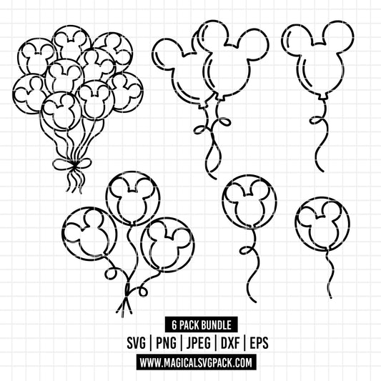 COD2337 - Disney Ballons bundle, Disney clipart Svg, Png, Eps, Dxf, Jpeg, vector.