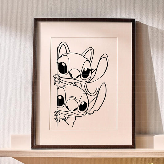 COD2380 - Stitch & Angel clipart pack bundle, Disney cliparts Svg, Png, Eps, Dxf, Jpeg, vector.