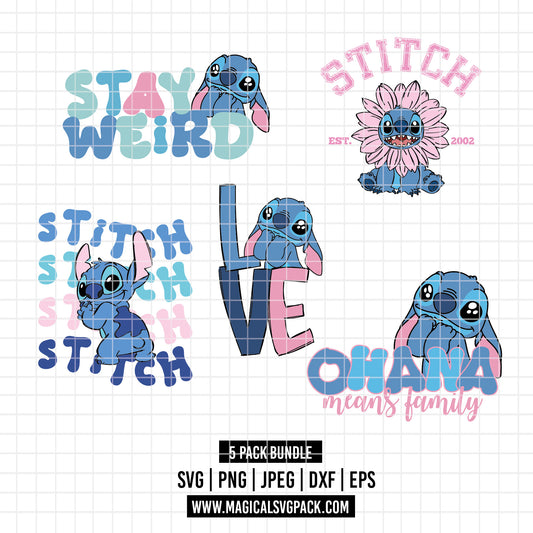 COD2390 - Stitch quotes clipart pack bundle, Disney cliparts Svg, Png, Eps, Dxf, Jpeg, vector.