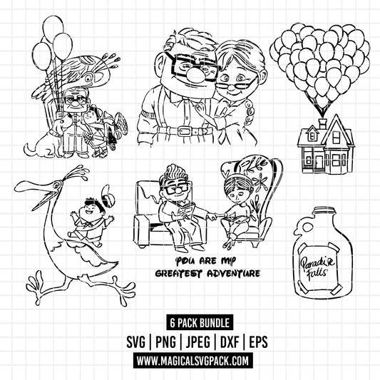 COD2396 - Up, Adventure there is out pack bundle, Disney Pixar clipart Svg, Png, Eps, Dxf, Jpeg, vector.