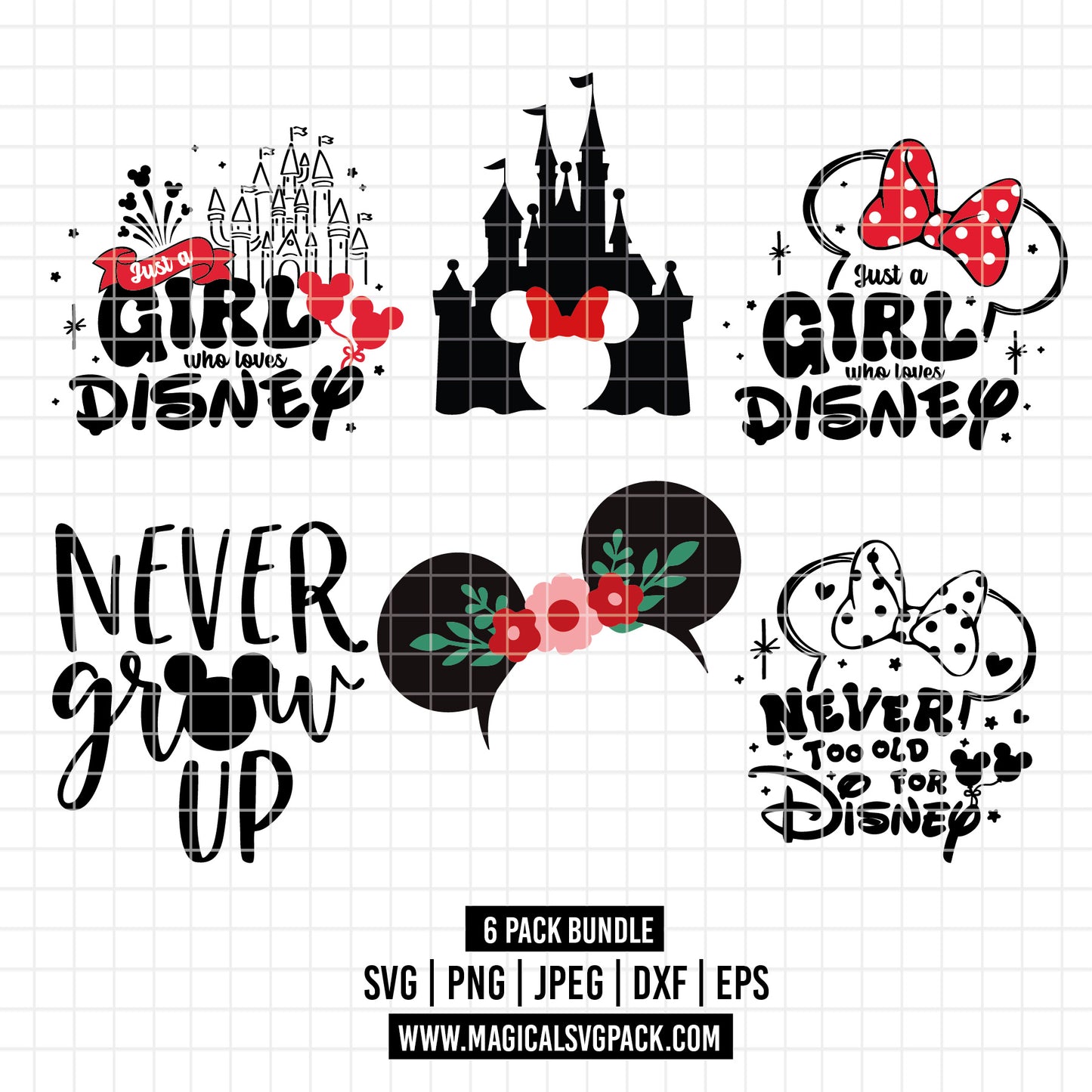 COD2397 - Disney trips pack bundle, Disney trips clipart Svg, Png, Eps, Dxf, Jpeg, vector.
