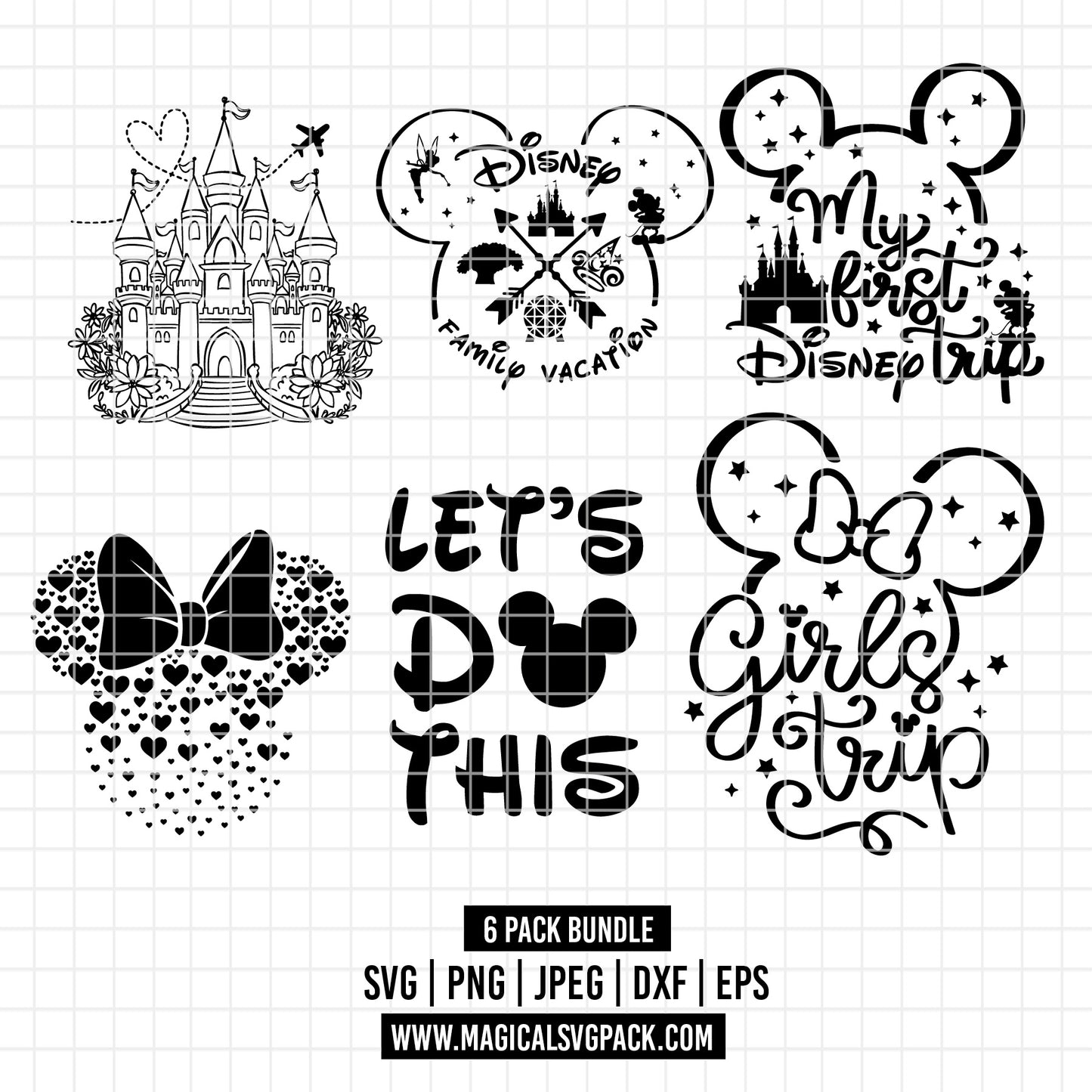 COD2398 - Disney trips pack bundle, Disney trips clipart Svg, Png, Eps, Dxf, Jpeg, vector.