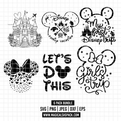 COD2398 - Disney trips pack bundle, Disney trips clipart Svg, Png, Eps, Dxf, Jpeg, vector.