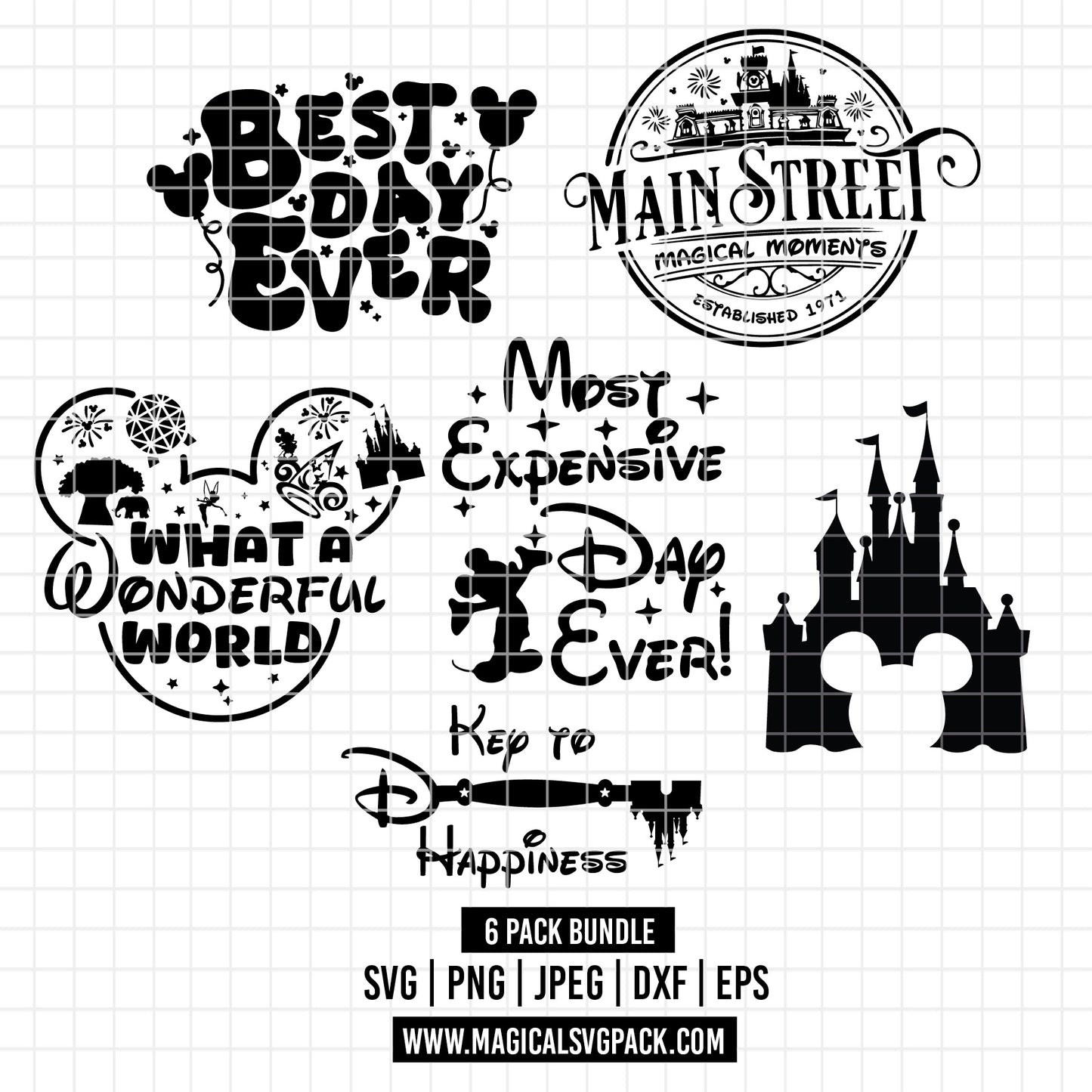 COD2502 - Disney trips pack bundle, Disney trips clipart Svg, Png, Eps, Dxf, Jpeg, vector.