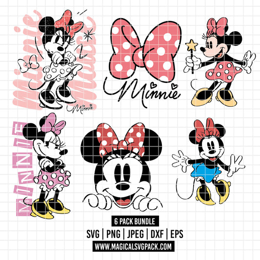 COD2506 - Minnie's world pack bundle, Disney Classics clipart Svg, Png, Eps, Dxf, Jpeg, vector.