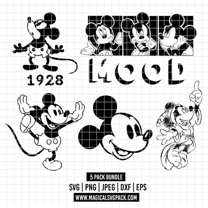 COD2507 - Mickey pack bundle, Disney clipart Svg, Png, Eps, Dxf, Jpeg, vector.