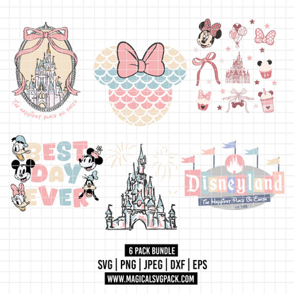 COD2510 - Disneyland trips pack bundle, Disney trips clipart Svg, Png, Eps, Dxf, Jpeg, vector.