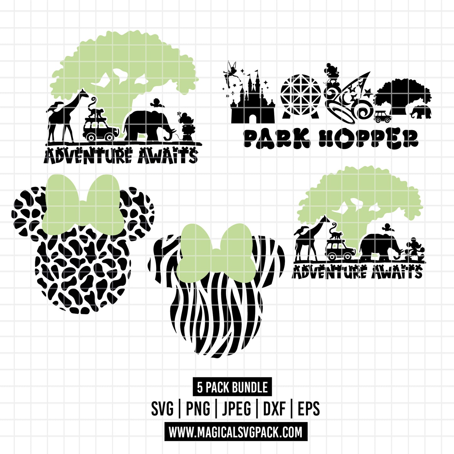 COD2520 - Disney park hopper pack bundle, Disney trips clipart Svg, Png, Eps, Dxf, Jpeg, vector.