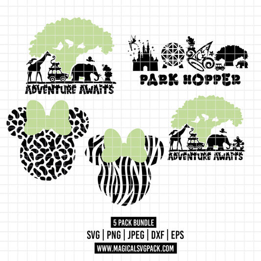 COD2520 - Disney park hopper pack bundle, Disney trips clipart Svg, Png, Eps, Dxf, Jpeg, vector.