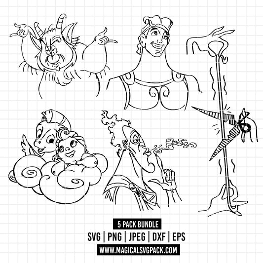 COD2522 - Hercules pack bundle, Disney Classics clipart Svg, Png, Eps, Dxf, Jpeg, vector.