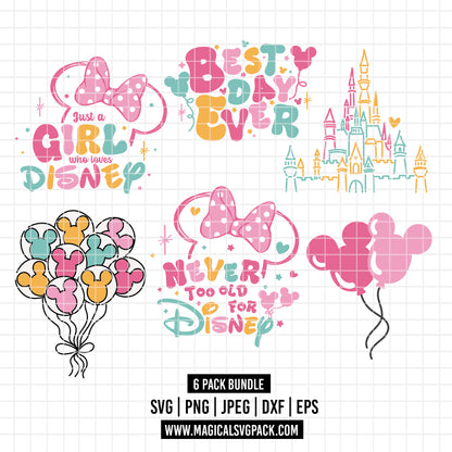 COD2527 - Disneyland trips pack bundle, Disney trips clipart Svg, Png, Eps, Dxf, Jpeg, vector.