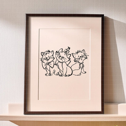 COD2529 - Kitten marie, toulouse and berlioz, The aristocats pack bundle, Disney clipart Svg, Png, Eps, Dxf, Jpeg, vector.