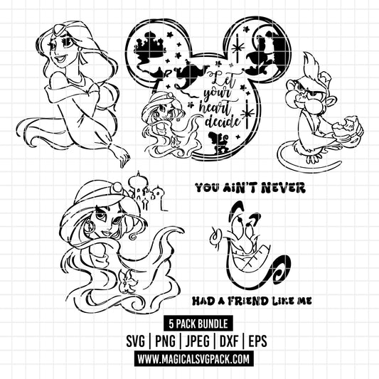 COD2530 - Aladdin bundle, Disney clipart Svg, Png, Eps, Dxf, Jpeg, vector.