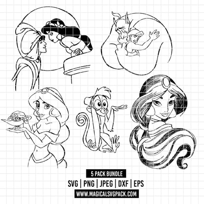 COD2535 - Aladdin bundle, Disney clipart Svg, Png, Eps, Dxf, Jpeg, vector.