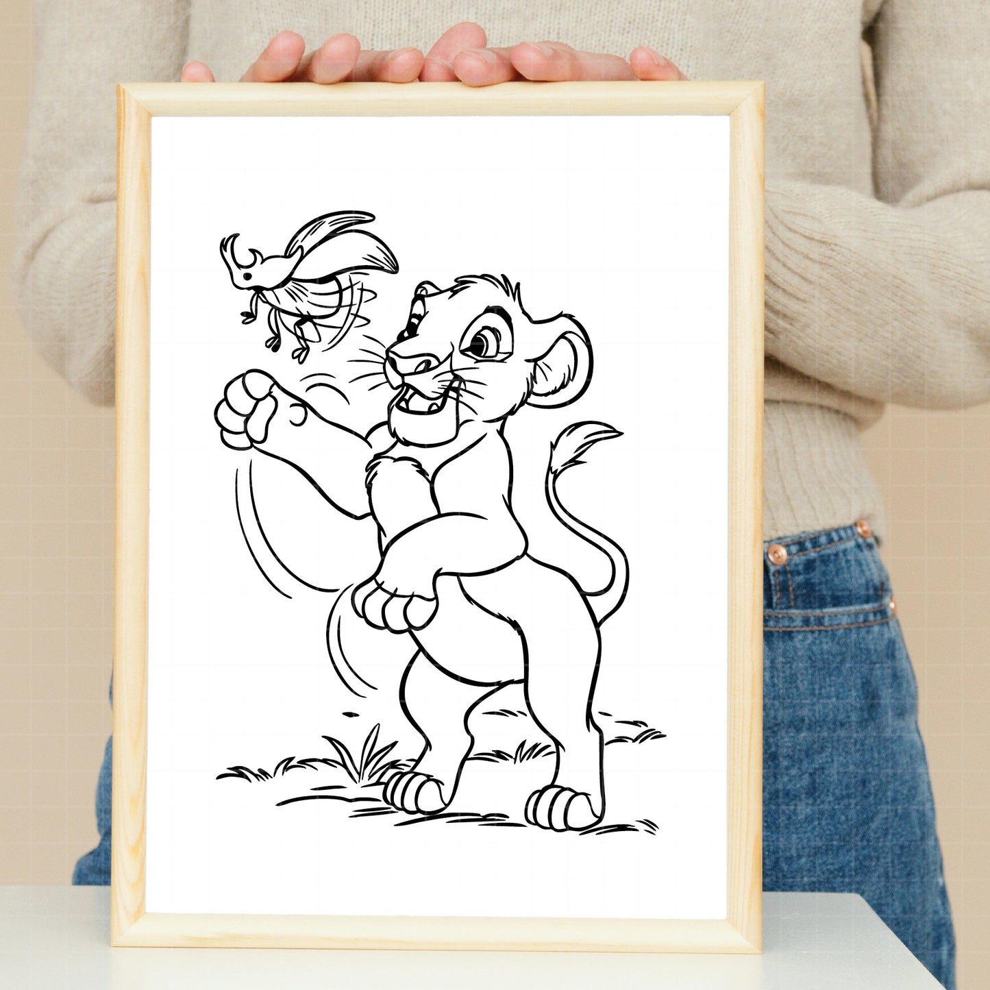 COD2544 - The Lion king characters line art pack bundle, Disney clipart Svg, Png, Eps, Dxf, Jpeg, vector.