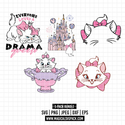 COD2548 - Kitten Marie, The aristocats pack bundle, Disney clipart Svg, Png, Eps, Dxf, Jpeg, vector.