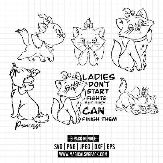 COD2549 - Kitten Marie, The aristocats pack bundle, Disney clipart Svg, Png, Eps, Dxf, Jpeg, vector.
